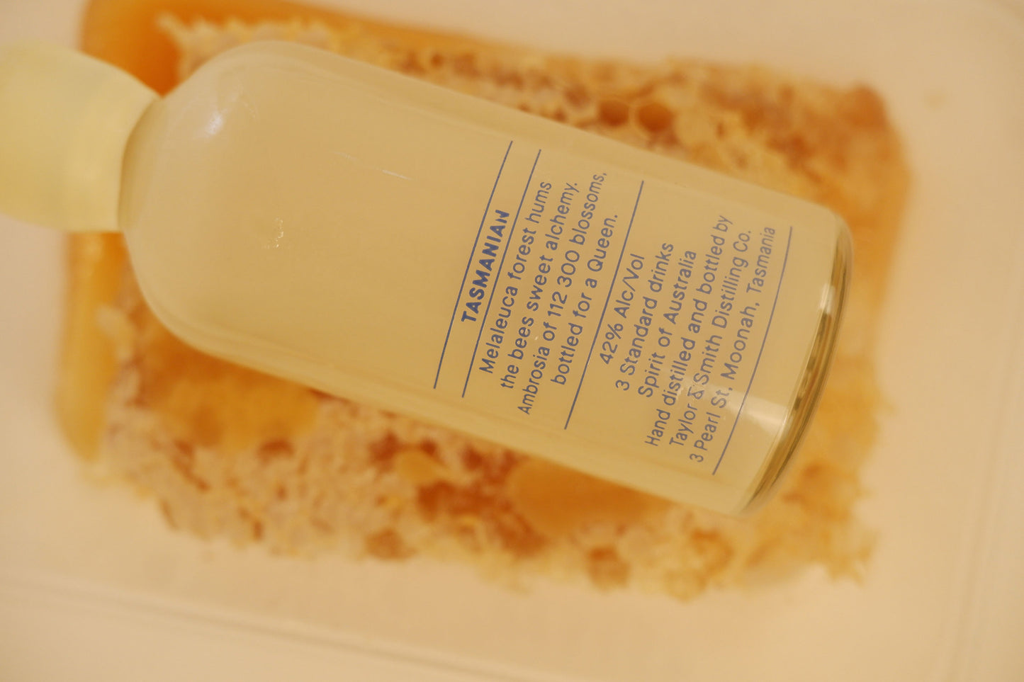 Bottle of Tasmanian Wilderness soap on a textured surface