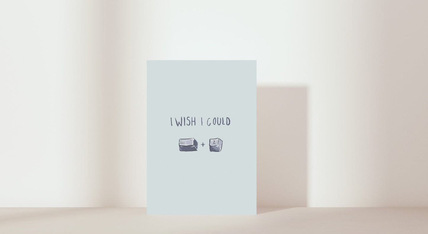 'Wish I could take it back' imagery of keyboard keys CTRL + Z