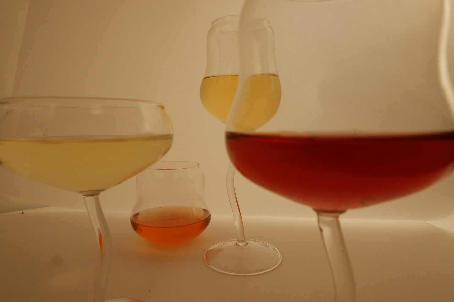 Close-up of various glasses with liquid