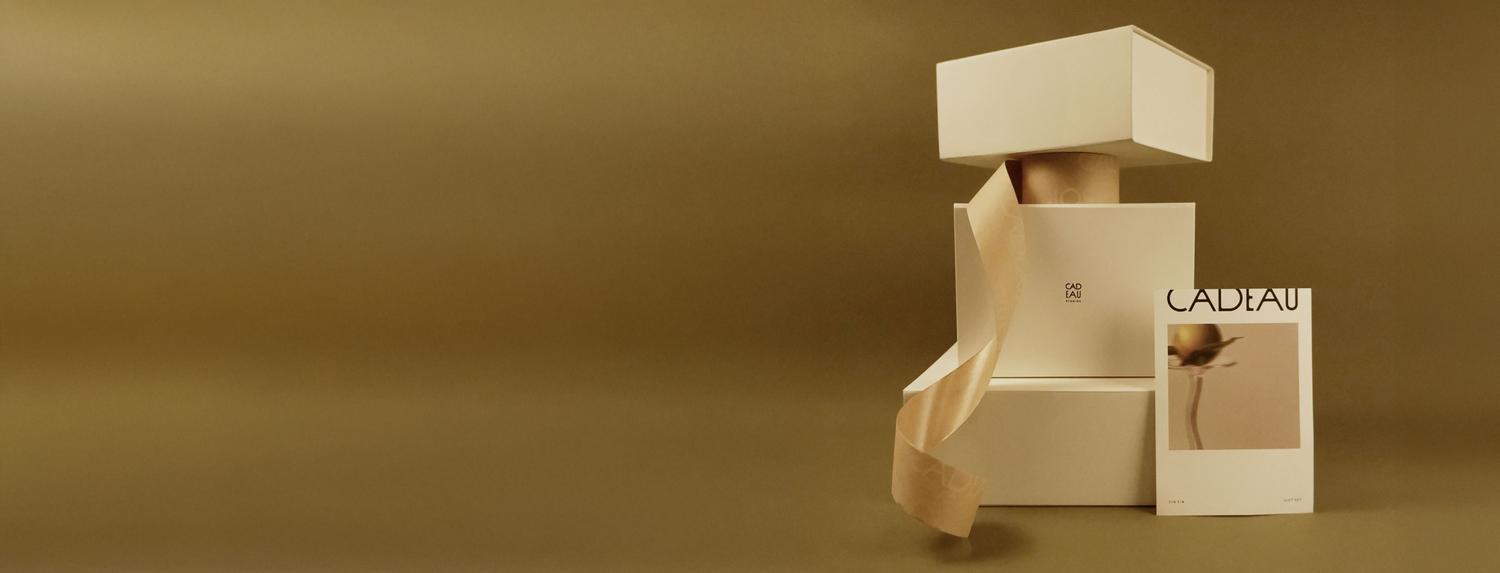 Cadau product packaging on a brown background