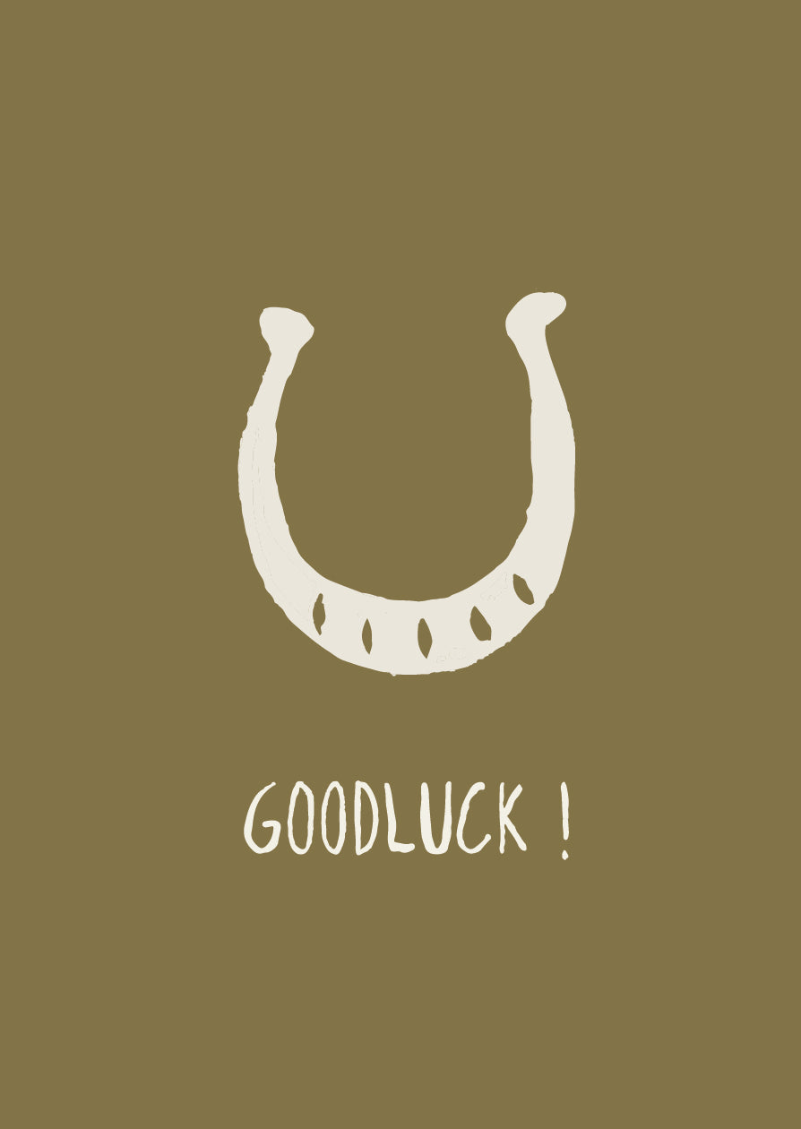 Goodluck horseshoe illustration. colour is green 